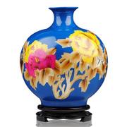 焕迪松 景德镇陶瓷器 中国红牡丹麦秆花瓶 现代时尚家饰摆件 工艺