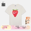 Nike耐克男女童大童宽松T恤夏季草莓印花纯棉针织HQ1186
