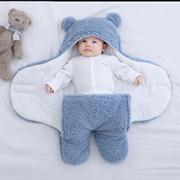 睡袋婴儿可爱外出抱被冬装亲肤连脚包裹产房冬款出门襁褓十月睡觉