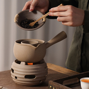 家用便携陶泥煮茶壶酒精炉套装 中式户外煮茶器蜡烛温茶炉烧水壶