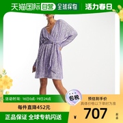 香港直邮潮奢asos女士设计珠片裹式迷你连腰带淡紫色连衣裙