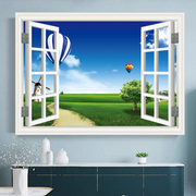 3d立体假窗户风景墙贴画，墙面装饰画客厅卧室背景墙纸遮挡自粘s23