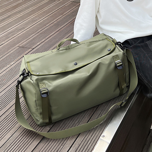 日系潮牌旅行包男短途手提健身包女斜挎大容量背包旅游行李袋运动