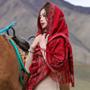 2023民族风红色披肩外搭女旅游拍照围巾旅行穿搭外套斗篷披风