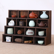 桌面实木收纳盒置物架博古架，茶道零配茶具，茶杯架茶托茶棚杯托杯垫