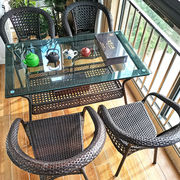 藤椅子桌子茶几套装，会客阳台茶楼休闲长方形，藤椅三件套茶桌椅组合