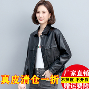 2023春秋海宁真皮皮衣女短款女士绵羊皮皮夹克洋气机车服外套