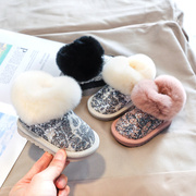 英国nextroad女宝宝棉鞋，冬季婴儿学步鞋，1-2岁3软底毛靴小童鞋子