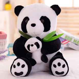 国宝大熊猫公仔黑白可爱抱抱熊毛绒儿童玩具小女孩子男童睡觉抱枕