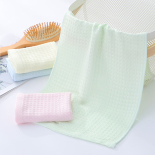 儿童洗脸毛巾纯竹纤维家用竹炭，超柔华夫格，纱布长方形女小童巾薄款