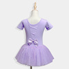 儿童舞蹈服夏季短袖女童六一演出服纱裙蓬蓬裙练功服芭蕾舞裙紫色