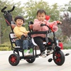 双人座儿童三轮车二胎宝宝，脚踏车双胞胎手推车，可带人童车溜娃神器