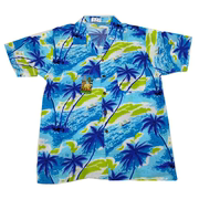海南岛服沙滩服三亚夏威夷旅游男大码衬衫碎花椰子树金68绵绸单衣