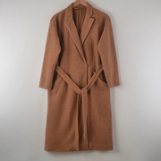 vintage古着秋冬女装毛呢外套，文艺复古直筒中长款气质，ol羊毛大衣