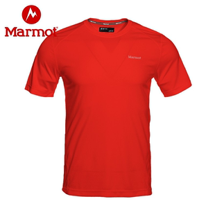 Marmot土拨鼠运动户外透气圆领跑步短袖吸湿速干男T恤