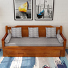 实木沙发床折叠两用推拉伸缩坐卧客厅多功能折叠实木沙发床小户型