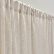 外贸天然亚麻纯色北欧可定制窗帘成品，穿杆吊带棉麻遮光遮阳布