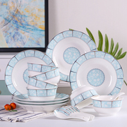2024碗碟套装家用陶瓷碗盘子组合欧式吃饭碗筷景德镇餐具套装