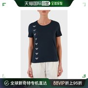 香港直邮Armani阿玛尼女士T恤海军蓝色棉质短袖透气运动舒适