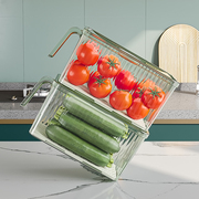 冰箱盒子冷冻饺子水果，冰箱收纳盒蔬菜，专用保鲜盒带手柄透明储物盒