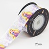 25mm迪士尼公主织带缎带绸带，蝴蝶结手工diy发夹材料卡通印刷