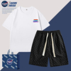 NASA AQAE联名短袖套装男夏季情侣休闲百搭帅气时尚运动套装A