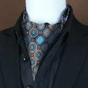 韩版男士领巾潮英伦复古西装，丝巾衬衫领口巾秋冬季棉印花商务