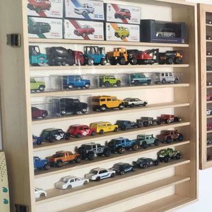 托马斯多美卡风火轮玩具车模收纳木盒泡泡玛特茉莉娃娃壁挂展示柜