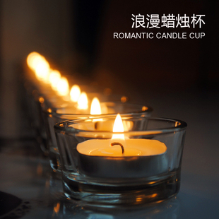 简约宜家风情人节小玻璃杯蜡烛台浪漫拼图送女友表白求爱香薰蜡烛
