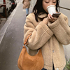外贸韩国原单毛毛外套棉衣，福利秋冬女装泰迪毛夹克(毛夹克)外套厚