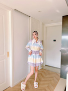 小姐姐全球购TTRRYY/ME 姜熠 D2C设计师品牌 彩虹尖领衬衫裙
