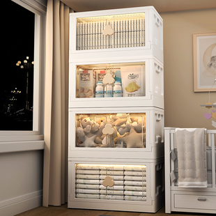 特大号免安装折叠收纳箱开门式，宝宝儿童衣柜零食储物柜衣服整理箱