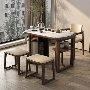 轻奢阳台茶桌椅组合功夫泡茶桌现代实木，书房办公室茶室家用小茶台