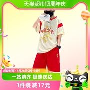 kmi男童夏装套装儿童国潮夏季汉服中大童男孩子中国风两件套