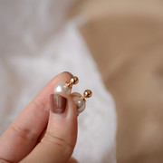 精致小版金豆豆(金豆豆)可单独佩戴美国14k包金人造珍珠耳环气质百搭耳钉