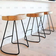 咖啡休闲家用酒吧欧式简约高脚创意餐凳吧台，椅铁艺复古现代实木椅