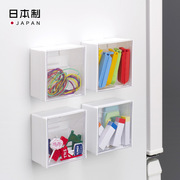 INOMATA日本进口免打孔磁吸冰箱收纳盒厨房小物件收纳筐