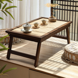 日式禅意家用折叠炕桌，矮桌飘窗小茶几榻榻米，桌子阳台茶桌实木茶台