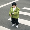 2022年冬季韩版中小童连帽可拆羽绒服果绿色保暖时尚短款外套