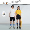 HLA/海澜之家AGAHO艺术家系列短袖T恤23夏季宽松刺绣白短t男