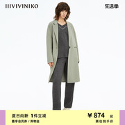 iiiviviniko秋冬h型，羊毛蚕丝混纺毛呢大衣，外套女r149001075d