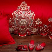 速发圆床四件套婚庆圆形床笠床盖款床裙式大红色床罩纯棉全棉欧式