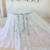 白色蕾丝桌布窗帘面料婚庆，纱幔甜品台桌纱布置法式乡村拍照背景布