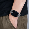 适用苹果手表钢表带applewatch98ultra2轻薄链式金属，表带三珠不锈钢iwatch商务s7表带23456se代男女