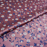 胭脂水粉紫色小梅园缠枝小花可爱织锦缎布料丝绸缎子古香唐装面料