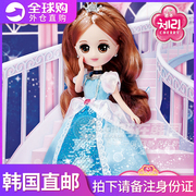 韩国樱桃洋娃娃灰姑娘装扮女孩，公主童话蓝色礼服，裙换装过家家玩具