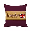 米字旗英国伦敦邮票复古方形抱枕靠枕沙发靠垫双面含芯礼物