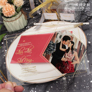 韩版婚礼时尚网红明星同款创意透明水晶亚克力结婚请柬送信封定制