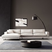 现代大小户型客厅轻奢布艺转角羽绒北欧简约整装意式极简组合沙发