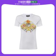 香港直邮VERSACE JEANS 女士白色圆领印花T恤 B2HWA7KD-30457-003